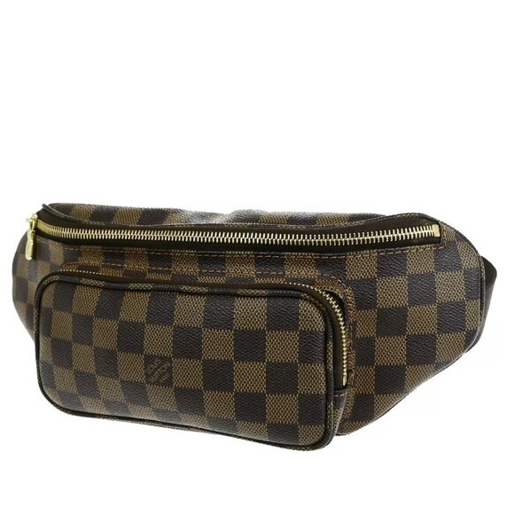 LOUIS VUITTON Logo Melville Body Bum Bag Damier Leather Brown - Picture 1 of 16